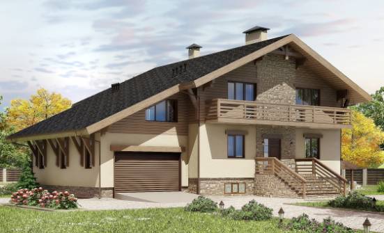 420-001-Л Проект трехэтажного дома с мансардой, гараж, классический домик из кирпича | Проекты домов от House Expert