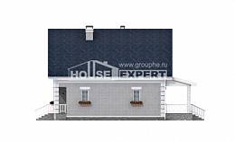 130-005-П Проект двухэтажного дома с мансардой, компактный загородный дом из газобетона, House Expert