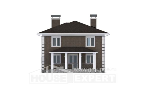 185-002-П Проект двухэтажного дома, классический загородный дом из твинблока, House Expert