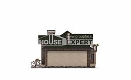 180-010-П Проект двухэтажного дома мансардой, гараж, классический дом из бризолита, House Expert