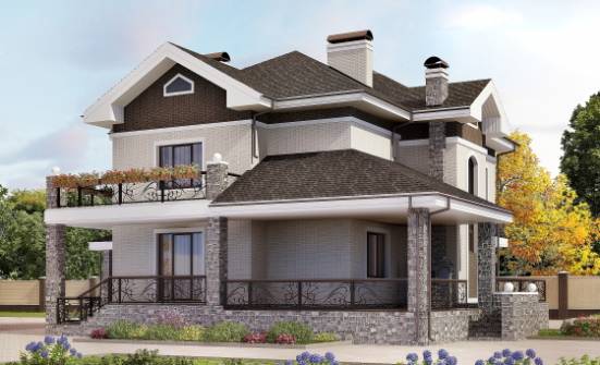 365-001-Л Проект трехэтажного дома и гаражом, классический загородный дом из кирпича | Проекты домов от House Expert