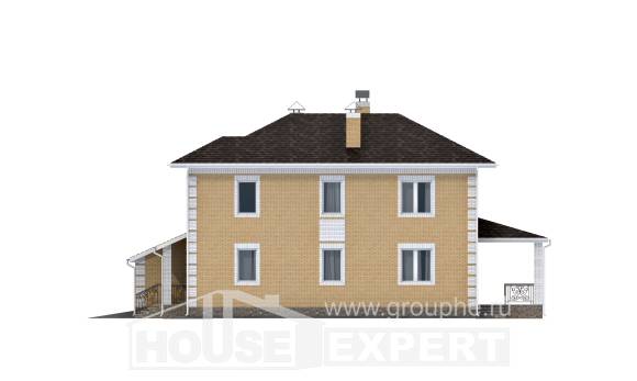 220-006-Л Проект двухэтажного дома, гараж, просторный дом из твинблока, House Expert