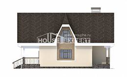 125-001-Л Проект двухэтажного дома с мансардным этажом, экономичный дом из газобетона, House Expert