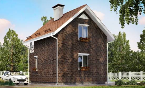 045-001-Л Проект двухэтажного дома мансардный этаж, махонький загородный дом из блока | Проекты домов от House Expert