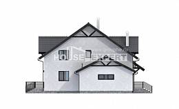 290-003-П Проект двухэтажного дома с мансардным этажом, классический загородный дом из газобетона, House Expert