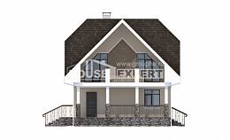 125-001-Л Проект двухэтажного дома мансардный этаж, простой дом из пеноблока, House Expert