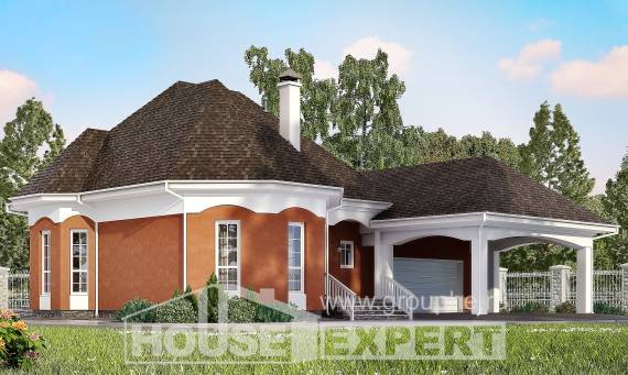 180-007-П Проект двухэтажного дома с мансардой, гараж, доступный домик из газосиликатных блоков, House Expert