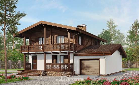 200-011-П Проект двухэтажного дома с мансардой, уютный домик из газосиликатных блоков | Проекты домов от House Expert