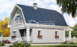 130-005-П Проект двухэтажного дома мансардой, бюджетный коттедж из пеноблока, House Expert