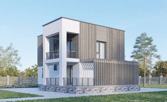150-017-П Проект двухэтажного дома, классический коттедж из поризованных блоков | Проекты домов от House Expert