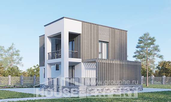 150-017-П Проект двухэтажного дома, недорогой загородный дом из пеноблока, House Expert