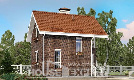 045-001-Л Проект двухэтажного дома с мансардным этажом, доступный домик из пеноблока, House Expert