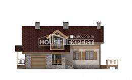 165-002-П Проект двухэтажного дома с мансардой и гаражом, бюджетный коттедж из газобетона, House Expert