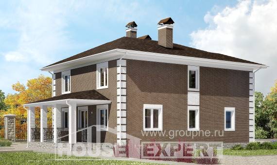 185-002-П Проект двухэтажного дома, уютный загородный дом из бризолита, House Expert