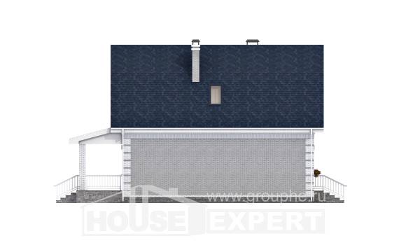 130-005-П Проект двухэтажного дома мансардой, скромный дом из твинблока, House Expert