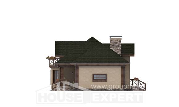 180-010-П Проект двухэтажного дома мансардой, гараж, классический дом из керамзитобетонных блоков, House Expert