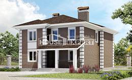 185-002-П Проект двухэтажного дома, небольшой домик из арболита, House Expert