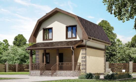 070-004-П Проект двухэтажного дома с мансардным этажом, миниатюрный загородный дом из арболита | Проекты домов от House Expert