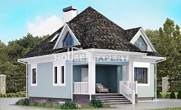 110-001-Л Проект двухэтажного дома с мансардой, бюджетный загородный дом из арболита, House Expert
