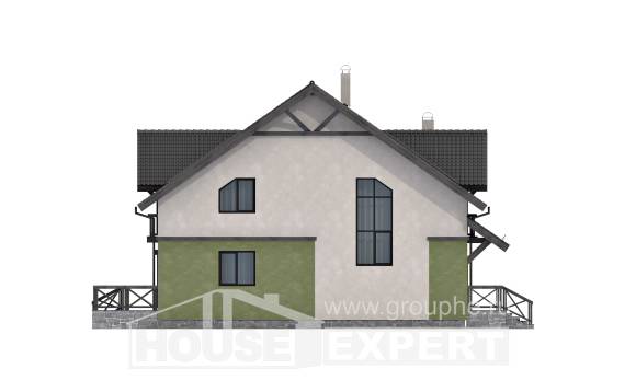 120-003-П Проект двухэтажного дома мансардный этаж, недорогой дом из поризованных блоков, House Expert