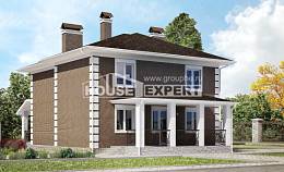 185-002-П Проект двухэтажного дома, экономичный загородный дом из пеноблока, House Expert