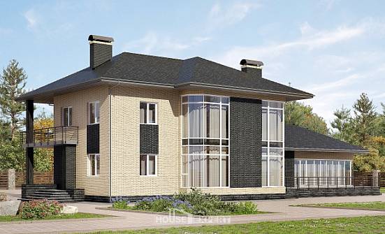 305-003-Л Проект двухэтажного дома, огромный коттедж из блока | Проекты домов от House Expert