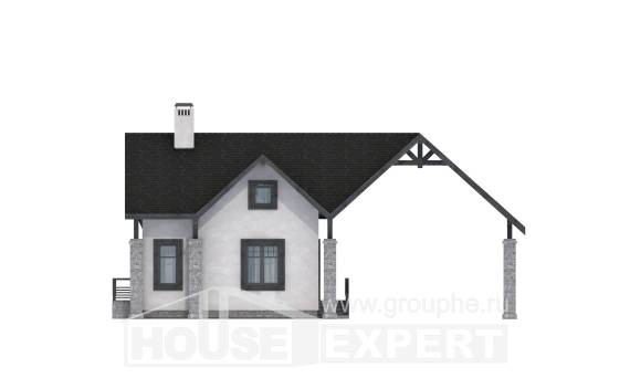 060-001-П Проект двухэтажного дома мансардный этаж, гараж, миниатюрный загородный дом из поризованных блоков, House Expert