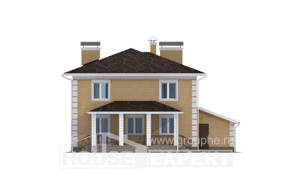 220-006-Л Проект двухэтажного дома, гараж, красивый дом из теплоблока, House Expert
