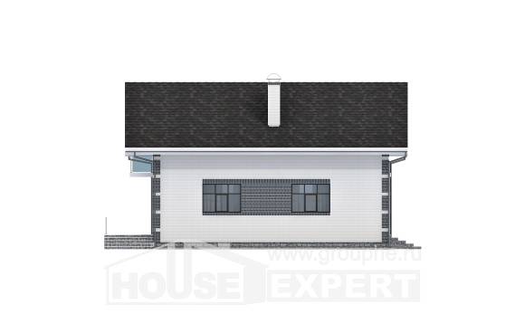 180-001-П Проект двухэтажного дома с мансардой, гараж, доступный домик из газосиликатных блоков, House Expert