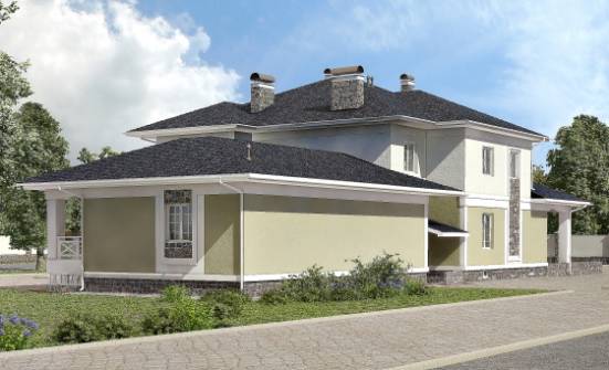 620-001-Л Проект трехэтажного дома и гаражом, большой загородный дом из газосиликатных блоков | Проекты домов от House Expert