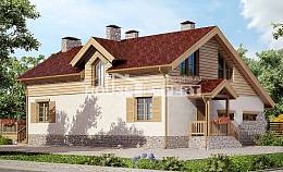 165-002-П Проект двухэтажного дома с мансардой и гаражом, красивый коттедж из теплоблока, House Expert