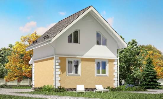 070-002-П Проект двухэтажного дома с мансардным этажом, миниатюрный дом из газосиликатных блоков | Проекты домов от House Expert