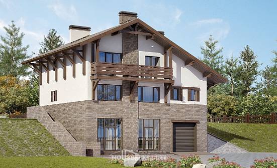 305-002-П Проект трехэтажного дома мансардой, огромный дом из кирпича | Проекты домов от House Expert