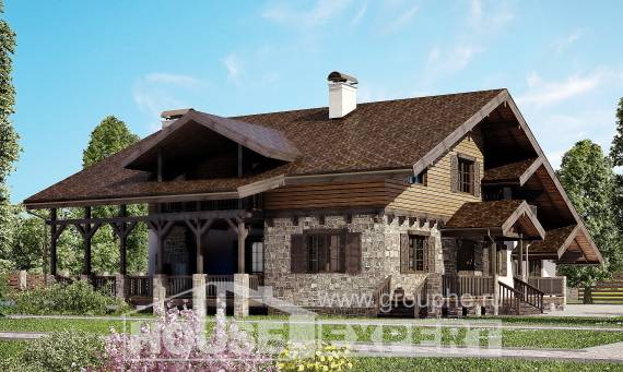 320-002-П Проект двухэтажного дома с мансардой, огромный загородный дом из кирпича, House Expert