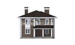 185-002-П Проект двухэтажного дома, бюджетный коттедж из арболита, House Expert