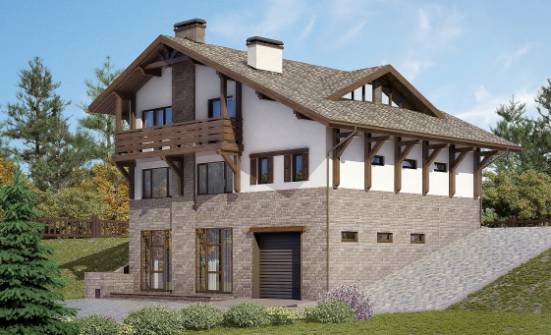 305-002-П Проект трехэтажного дома мансардой, огромный дом из кирпича | Проекты домов от House Expert