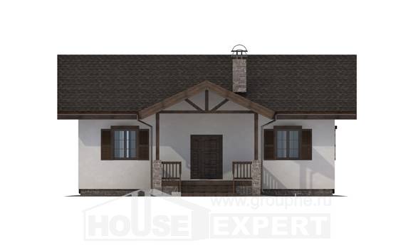 090-002-П Проект одноэтажного дома, доступный загородный дом из кирпича, House Expert