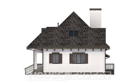 110-002-Л Проект двухэтажного дома мансардой и гаражом, бюджетный дом из газобетона, House Expert