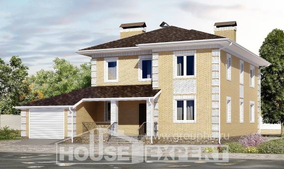 220-006-Л Проект двухэтажного дома, гараж, современный дом из керамзитобетонных блоков, House Expert