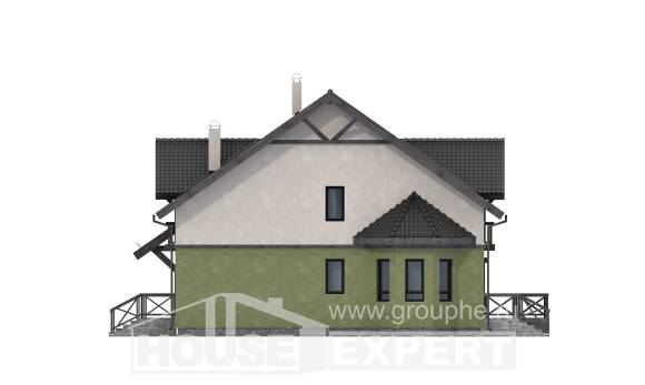 120-003-П Проект двухэтажного дома с мансардой, компактный домик из газобетона, House Expert