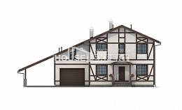 250-002-Л Проект двухэтажного дома с мансардным этажом и гаражом, уютный домик из кирпича, House Expert
