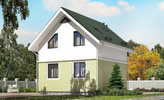 070-001-П Проект двухэтажного дома мансардой, скромный домик из пеноблока | Проекты домов от House Expert