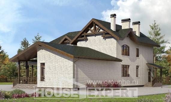 340-004-Л Проект двухэтажного дома, огромный дом из бризолита, House Expert