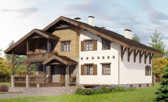 400-004-П Проект трехэтажного дома с мансардой и гаражом, современный коттедж из кирпича | Проекты домов от House Expert