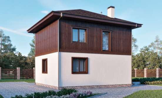 100-006-Л Проект двухэтажного дома, небольшой загородный дом из арболита | Проекты домов от House Expert