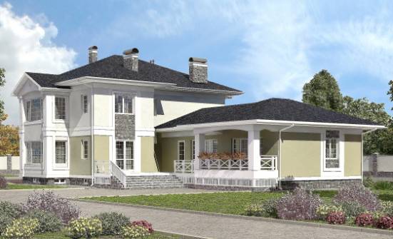 620-001-Л Проект трехэтажного дома и гаражом, большой загородный дом из газосиликатных блоков | Проекты домов от House Expert