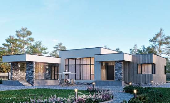 175-001-Л Проект одноэтажного дома, бюджетный коттедж из бризолита | Проекты домов от House Expert