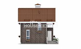 045-001-Л Проект двухэтажного дома мансардой, маленький коттедж из бризолита, House Expert
