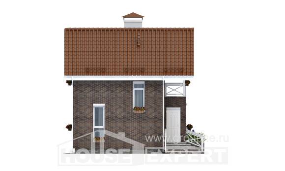 045-001-Л Проект двухэтажного дома мансардой, маленький коттедж из бризолита, House Expert