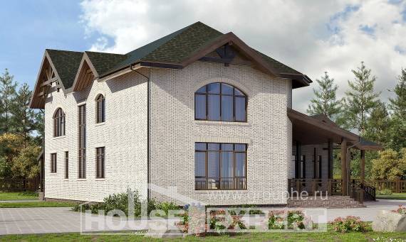 340-004-Л Проект двухэтажного дома, большой коттедж из пеноблока, House Expert